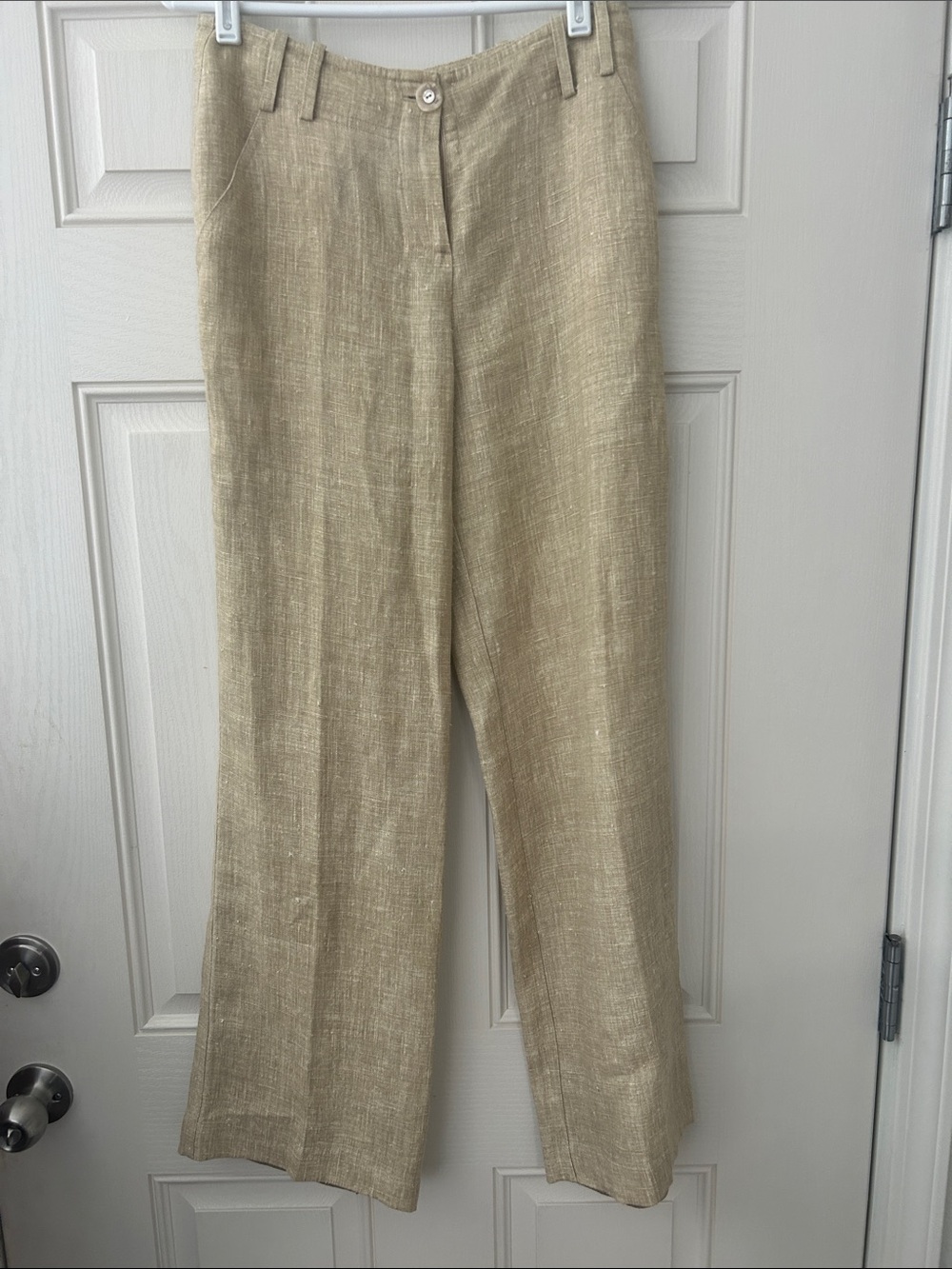 Neutral Lightweight Linen Blend Pants